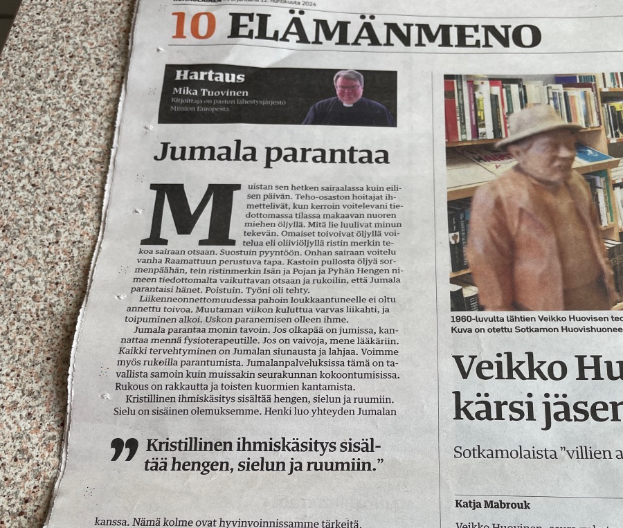 Hartauskirjoitus Jumala parantaa
